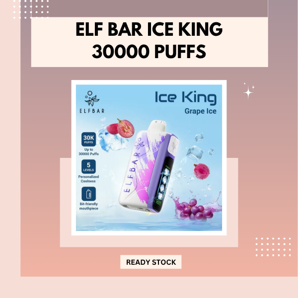 Elf Bar Ice King 30000 Puffs disposable vape device with smart screen and 5-level ice adjustment adjustment