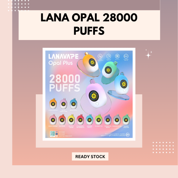 Lana Opal 28000 Puffs Disposable Vape with Smart LED Screen and Adjustable Ice Control