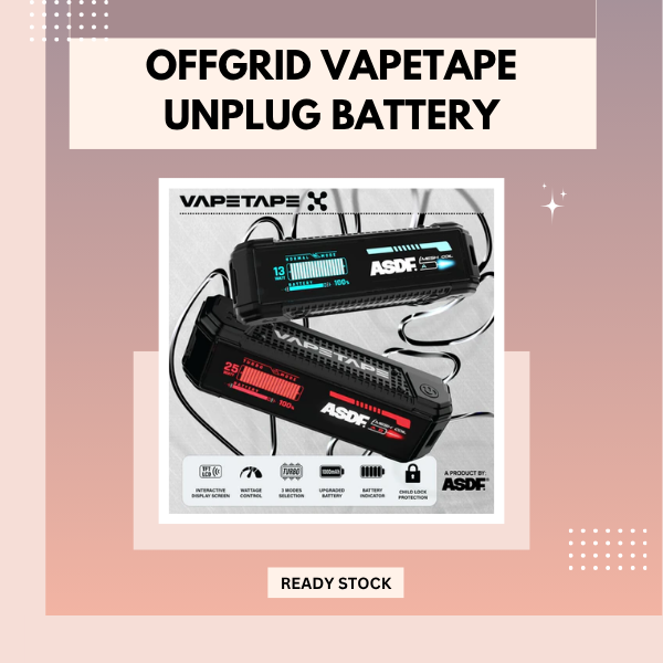 Offgrid Vapetape Unplug Battery Device Compatible with Reload Cartridges