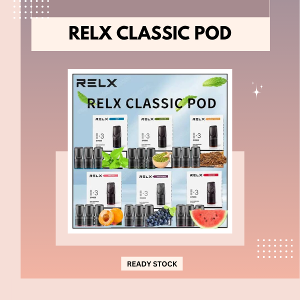 Authentic RELX Classic Pods packaging and replacement cartridges