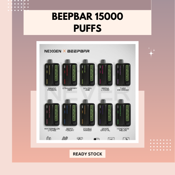 Nexgen Beepbar 15000 Puffs disposable vape device featuring full LED screen display
