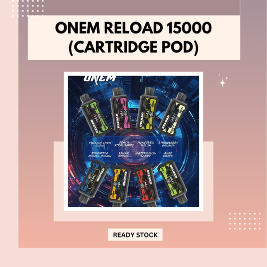 Reload Onem Reload 15000 Puffs prefilled cartridge pod flavor replacement showing modern sleek design compatible with ASDF Unplug battery base.