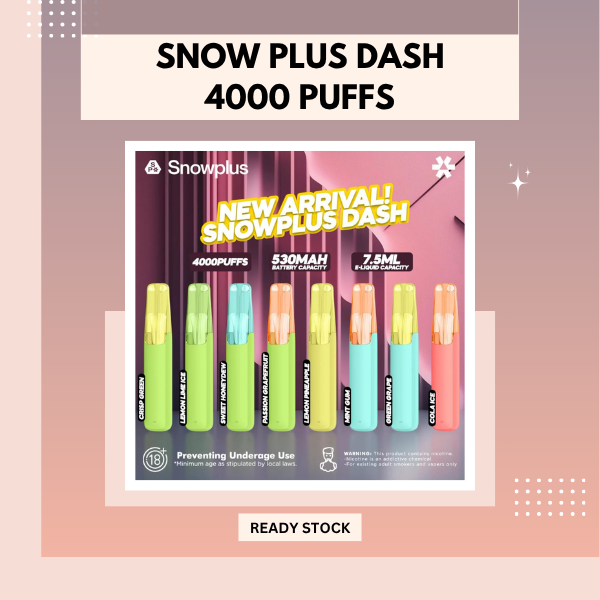 Snowplus Dash 4000 Puffs Disposable Vape Device Close Up