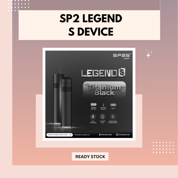 SP2 Legend S device in titanium black showcasing sleek metal alloy finish and LED light