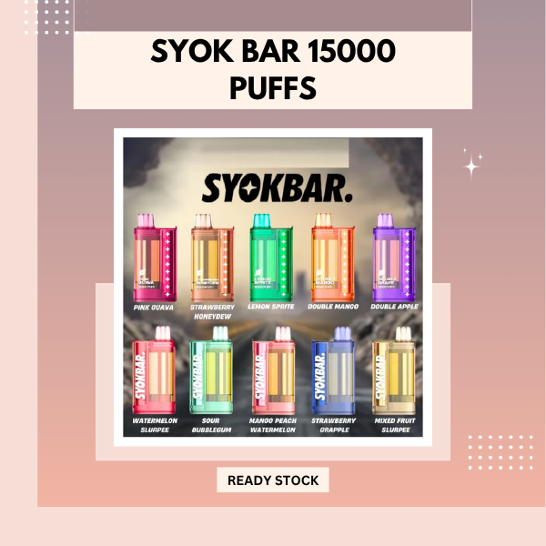 Syok Bar 15000 Puffs Disposable Vape Pod with Transparent Tank
