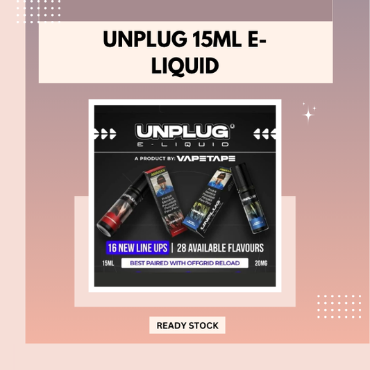 Unplug E-Liquid 15ml premium salt nicotine vape juice bottle for pod systems