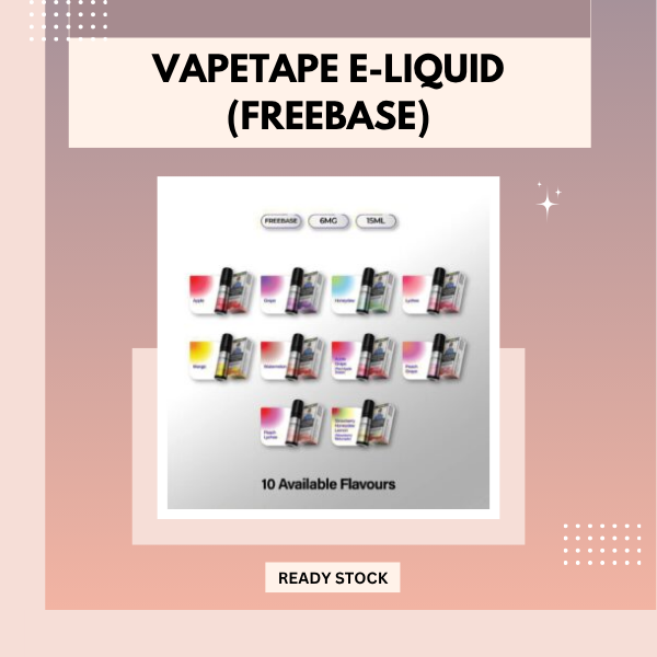 Vapetape Freebase E-Liquid 15ml bottle showing premium ASDF fruity flavor packaging